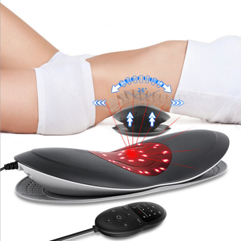 Dispositivo de tracción Lumbar, alivio del dolor de espalda, masaje de baja vibración con calor infrarrojo