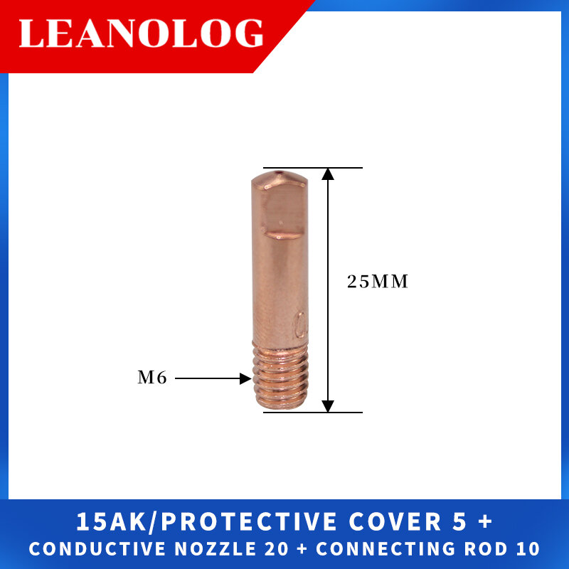 Consumibles de antorcha de soldadura 15AK, soporte de punta de boquilla de Gas de antorcha MIG MAG, 0,6mm, 0,8mm, 1,0mm, 1,2mm, 35 Uds.