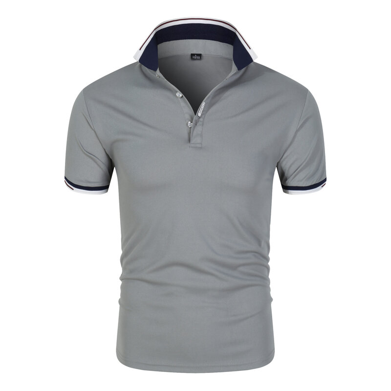 Camisa polo masculina casual algodão cor sólida polosshirt respirável camisa de tênis golfe roupas da marca dos homens mais