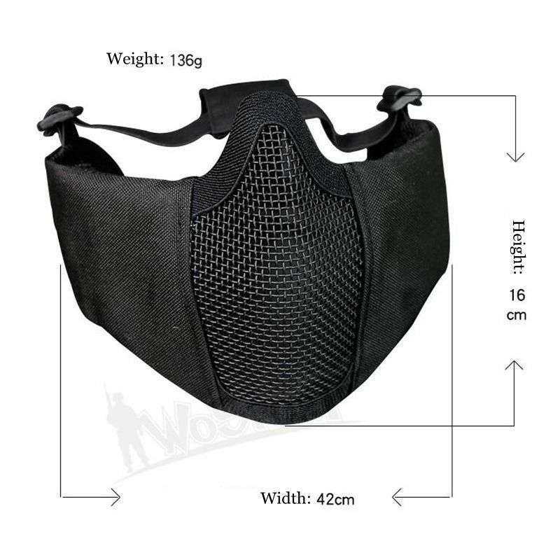 Tactical Paintball Half Face Mask Breathable Steel Mesh Military Airsoft Combat Protection Mask Hunting Shooting CS Face Masks