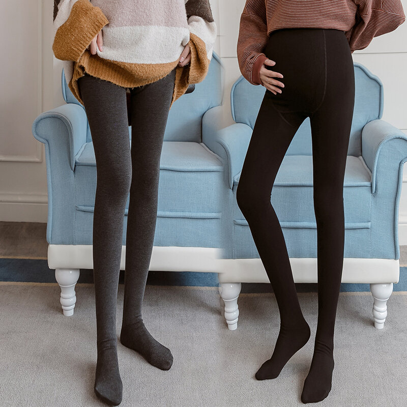 Collants de algodão para gestantes, meia-calça de barriga de cintura alta, legging casual para gravidez, roupas de outono, 1715 #