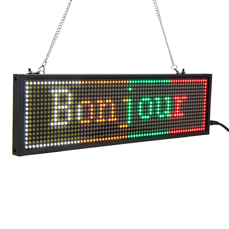 Pantalla LED RGB P5 para publicidad, tablero de señal rectangular de neón abierto, 34cm, SMD, Wifi