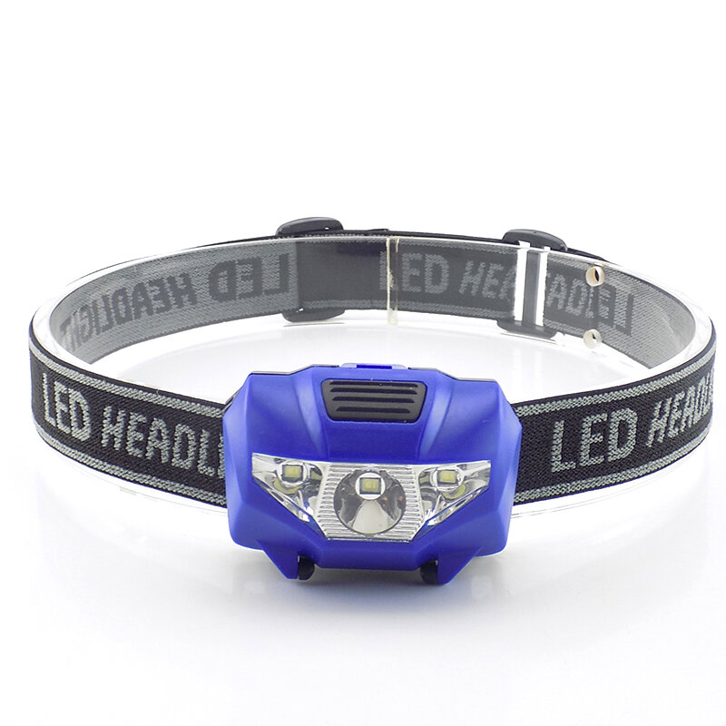 Mini linterna de cabeza LED para pesca, lámpara pequeña brillante de alta potencia, 3 LED, para Camping, batería AAA, 3W