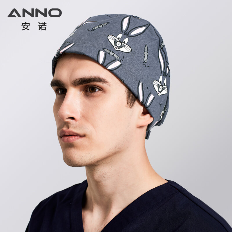 ANNO-Casquettes de gIslande en coton pour femmes, chapeaux de travail pour médecins et infirmières, casquette d'allaitement, cheveux courts ou longs, couvre-chef, impression de freins d'animaux