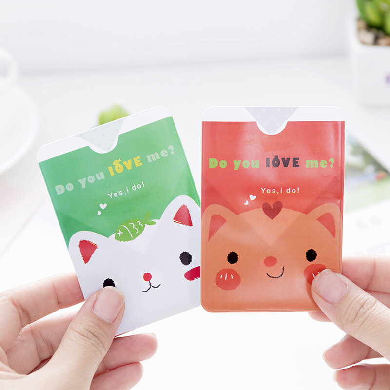 DL Adorable animal Korea creative card set plastic translucent bus card bank protection set wholesale stationery office suppli