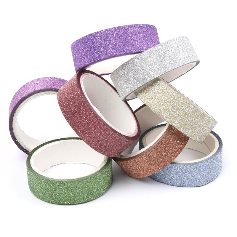 3M Glitter Rainbow Solid Color Japanese Masking Washi Sticky Paper Tape Adhesive Printing DIY Scrapbooking Deco Washi Tape