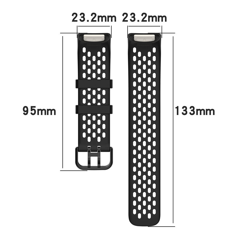 Tali karet bernapas untuk gelang jam Fitbit Charge 5 correa Sport pengganti gelang silikon untuk gelang jam Fitbit Charge6