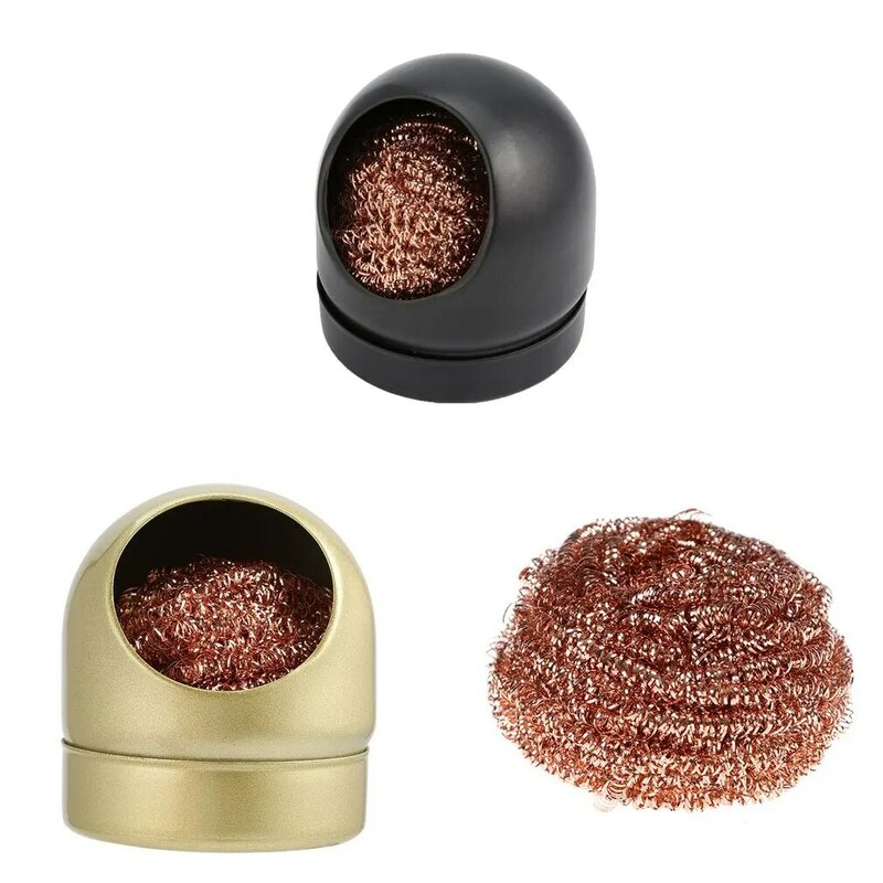 Czarny/złoty spawanie lutownica klip Cleaner drut stalowy gąbki w kształcie piłek klip Cleaner czyszczenie stali z gąbką i uchwytem
