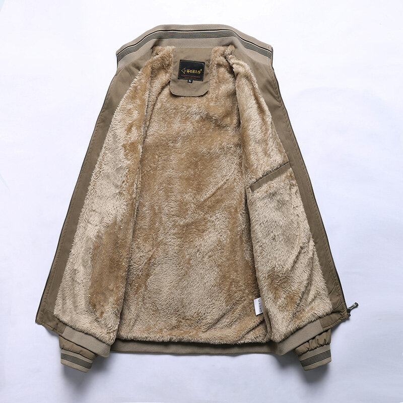 Jaket Pria Musim Gugur 2023 Mantel Vestes Hangat Antik Mode Solid Kasual Chaqueta Katun 100% Jaket Musim Dingin M-5XL Pria