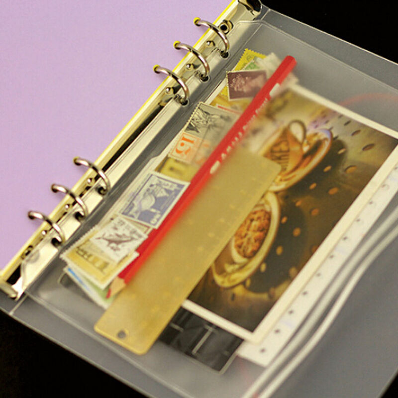 Bolsa porta-cartões em pvc, pasta para apresentação, fechamento com zíper, bolsa espiral para planejador, produtos de arquivamento a5a6a7, 1 peça