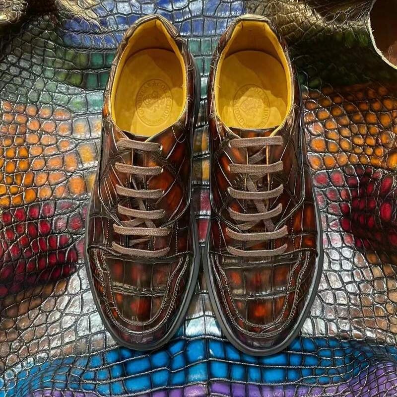 Новинка, мужская повседневная обувь yingshang, мужская обувь из крокодиловой кожи, мужская спортивная обувь для отдыха, разноцветная резиновая подошва
