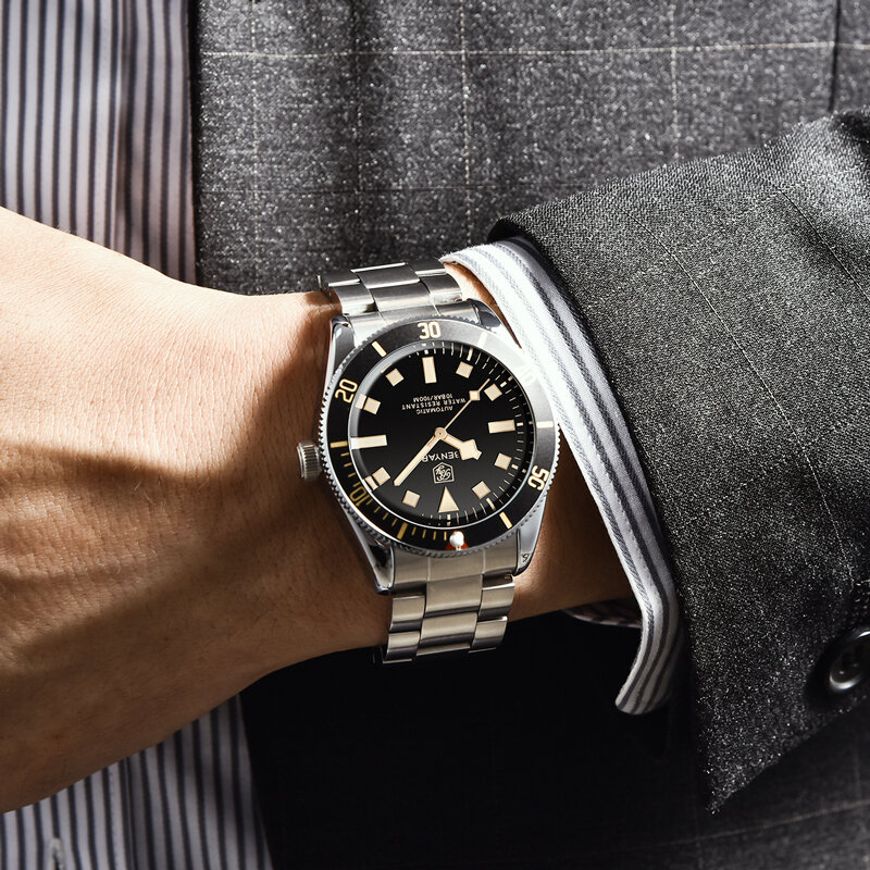 BENYAR-Relojes de pulsera mecánicos para hombre, reloj deportivo automático BB58, de acero inoxidable 2023, resistente al agua, luminoso de negocios