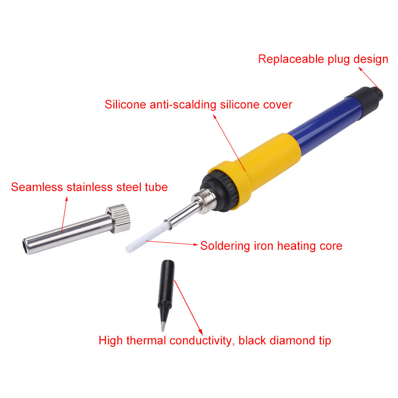 DC12V / 60w Car Battery Low Voltage Electrical Soldering iron Head Clip Portable Welding Rework Repair Tools