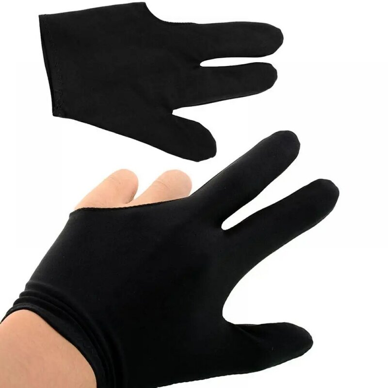 10Pcs Three Fingers-นิ้วมือสระว่ายน้ำสนุ๊กเกอร์ Cue บิลเลียดถุงมือซ้ายมือ Lycra ผ้าบิลเลียดอุปกรณ์เสริมในร่มชุดเกม