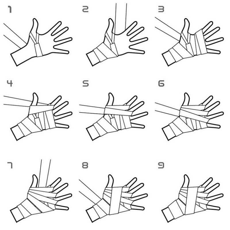 Perban olahraga tinju, 2 buah 1.5/2/3/5M perban olahraga katun Sarung tangan Mma Sarung tangan tinju tali olahraga
