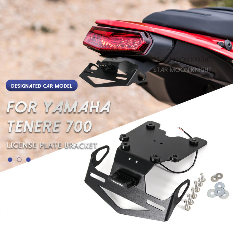 Motorcycle Rear License Plate Holder Bracket with Light Tail Tidy Fender Eliminator For Yamaha Tenere 700 XT700Z Tenere700 2019-