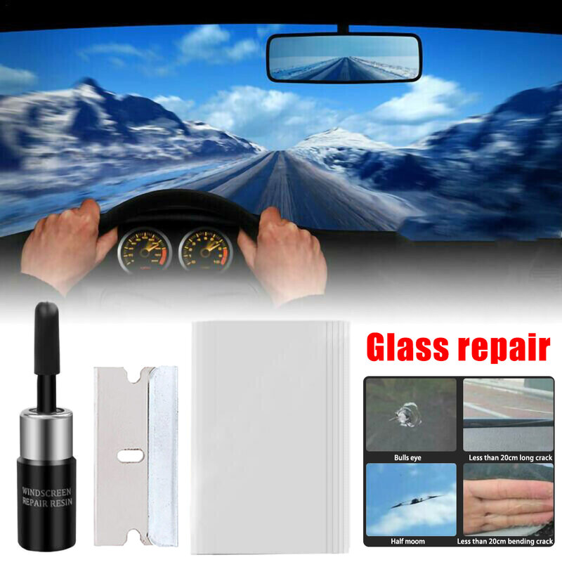 Набор для ремонта лобового стекла автомобиля, инструменты для удаления царапин и трещин на стекле и восстановления стекол