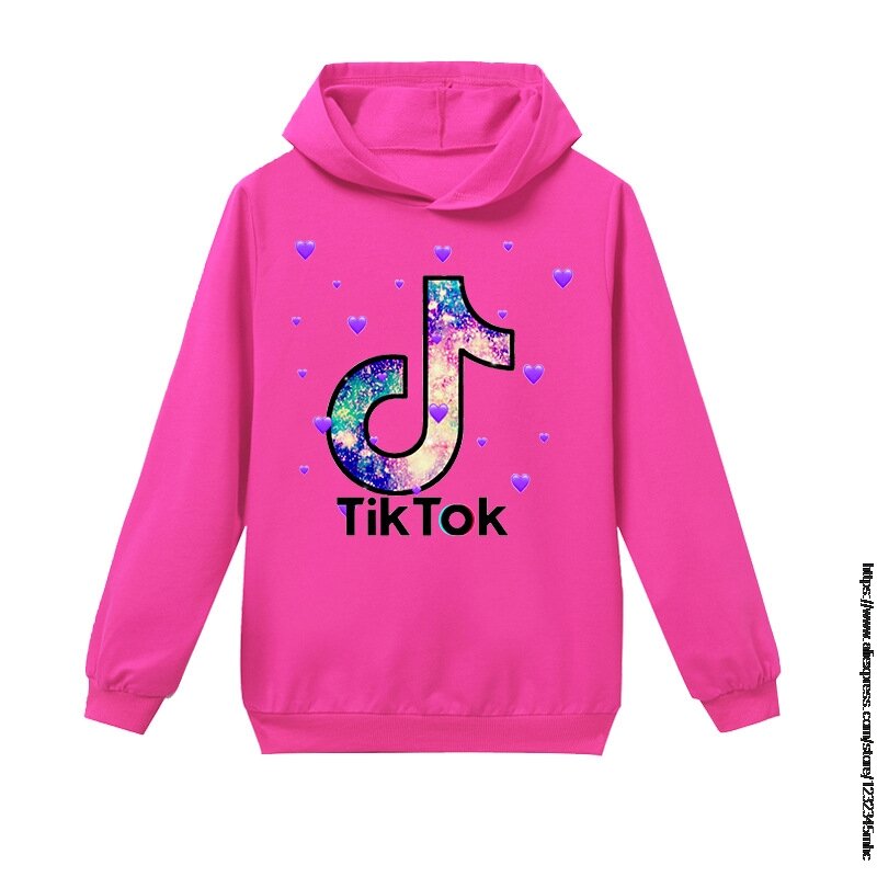 TikTok Hoodies Children Sweatshirts Fashion Kids Pullover Clothes Boys Girls Cartoon Print Sportswear