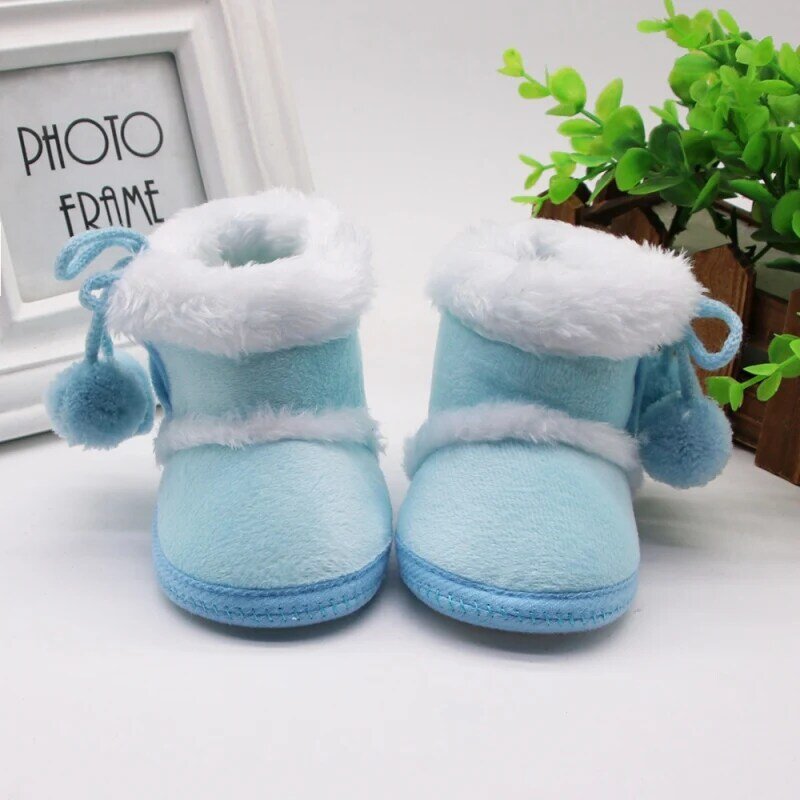 Bobora Warm Newborn Toddler Boots Winter First Walkers baby Girls Boys Shoes Soft Sole Fur Snow Booties for 0-18M