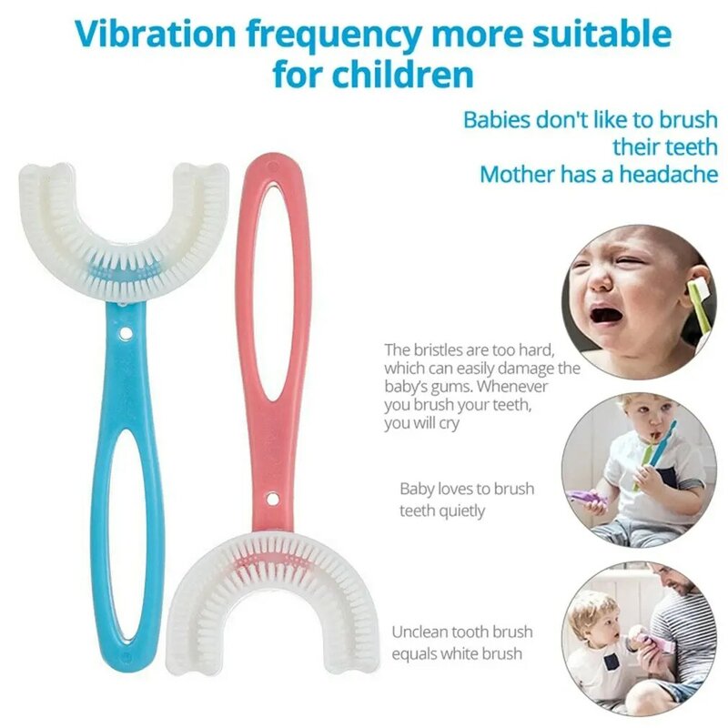 Children'S Toothbrush U Silicon Toothbrush Mouth-Cleaning Manual Cartoon Pattern Hand-Held 6-12 Years Old