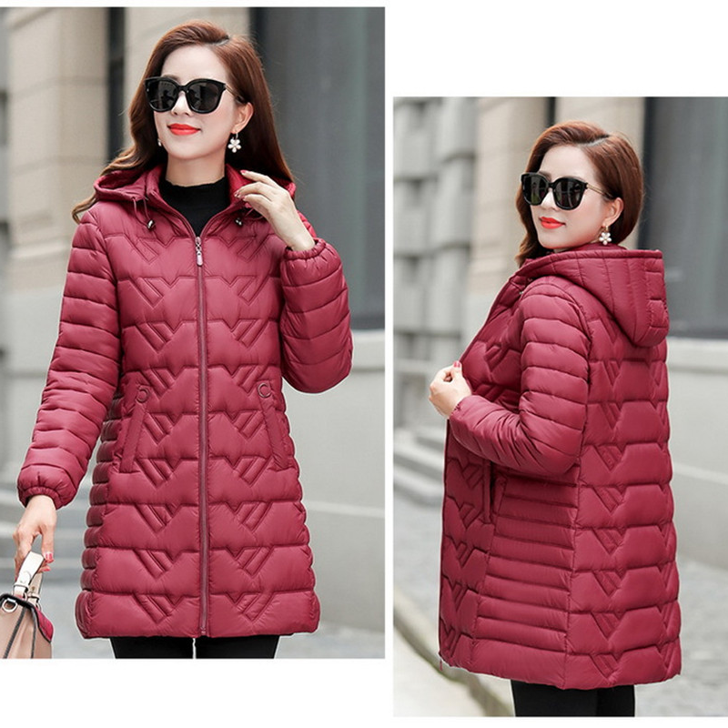 Women's jacket 2021 new fashion mid-length down jacket casual and light autumn and winter wear all-match white duck feather smal