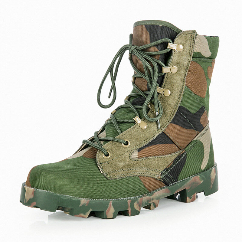 Stivali tattici all'aperto scarpe da trekking da uomo Camouflage Army Desert scarpe indossabili antiscivolo stivali da combattimento militari scarpe da trekking autunnali