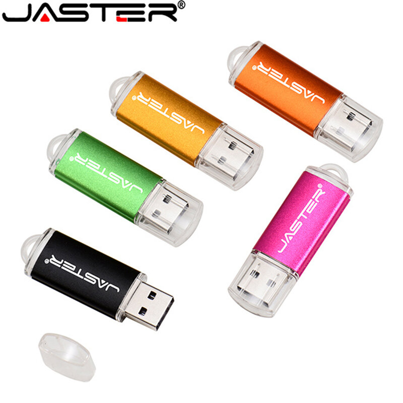 JASTER nuovo creativo con portachiavi USB 2.0 Flash Drive 128GB 64GB 32GB 16GB 8GB 4GB Pendrive Fashion 9 colori U Stick Gift