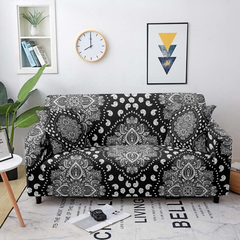 Bohemian Mandala Sofa Cover For Living Room Elastic Corner Sofa Cover Chaise Longue Sectional Couch Cover Sofa Protector 1-4Seat