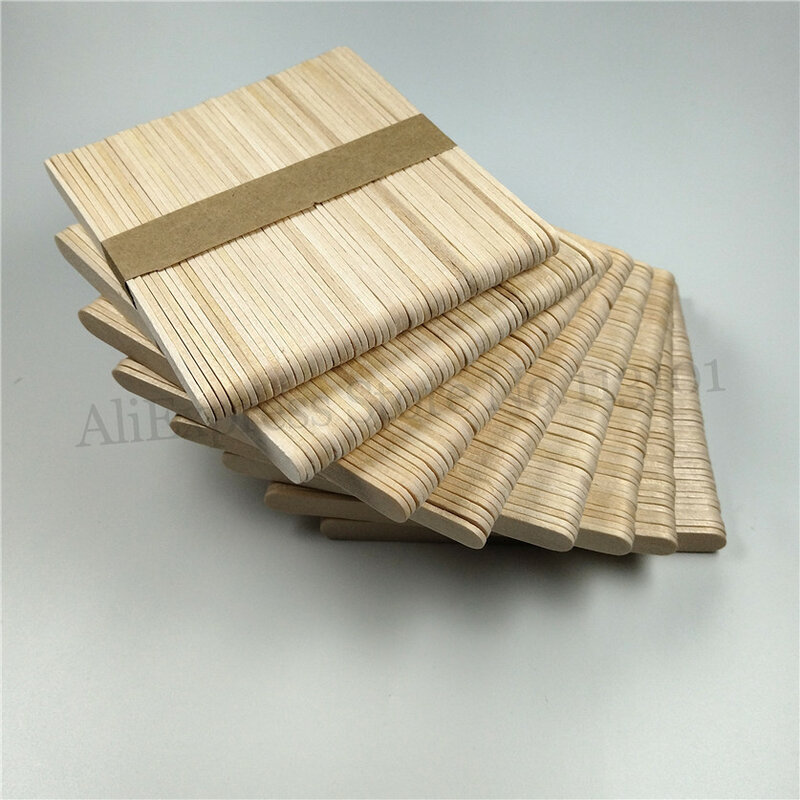 400個バーチ木製ポップスティック工芸diyアイスキャンデースティックの長さ114ミリメートル8ロット (50ピース/ロット)