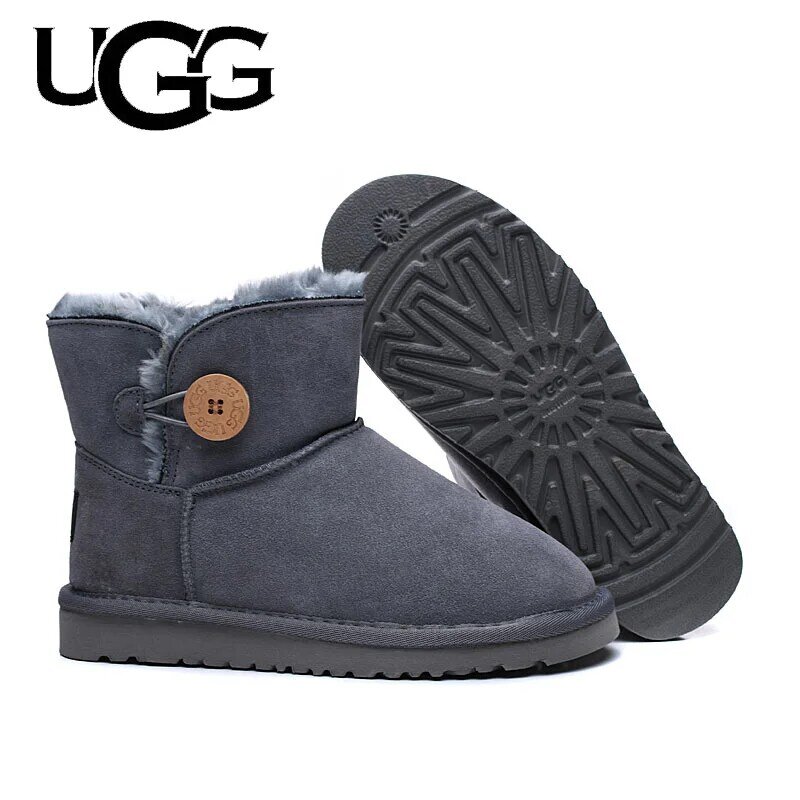 Chaussures UGG pour femme, chaussures classiques en cuir véritable et fourrure, chaussures chaudes, hiver, 3352