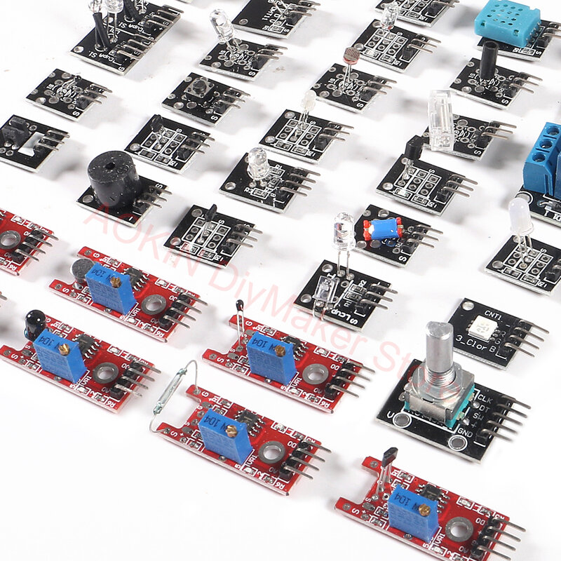 Robô Projetos Kit para Arduino Raspberry Pi, Sensores Módulos, melhor do que 37 em 1, usado para DIY UNO R3, MEGA2560, 37 em 1