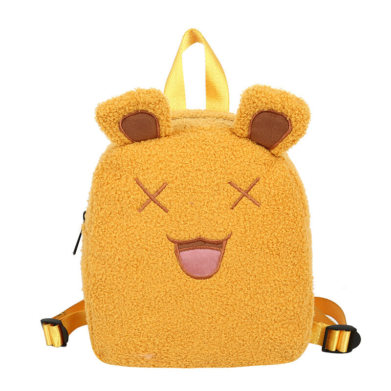 Niestandardowy koreański Mini plecak dla dziewczynek piękny nowy niedźwiedź uszy pluszowe kobiety plecak Faux futro torba na ramię Furry Ladies Backpack