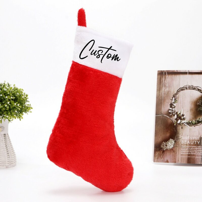 Personalized Red Christmas Stocking, Christmas Stocking with Name, Monogram Stockings, Family Gift Stocking, Farmhouse Stockings