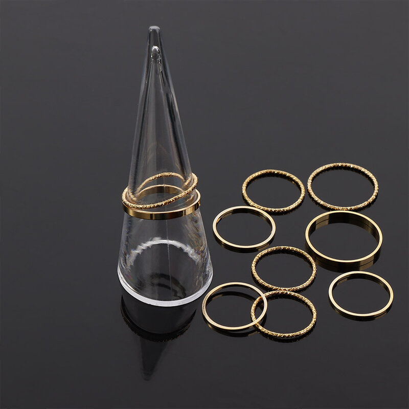 Suporte de cone em acrílico transparente, 2 peças, jóias em formato de cone