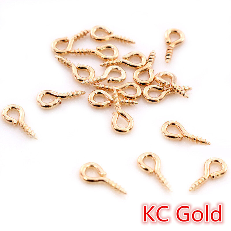 200pcs Small Tiny Mini Eye Pins Eyepins Hooks Eyelets Screw Threaded Stainless Steel Clasps Hook Jewelry Findings For Making DIY