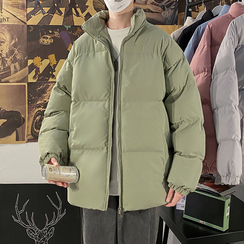 2022メンズ原宿カラフルなバブル暖かいコート冬のジャケットの男性ストリートヒップホップパーカー韓国黒厚みの女性ジャケットM-5XL