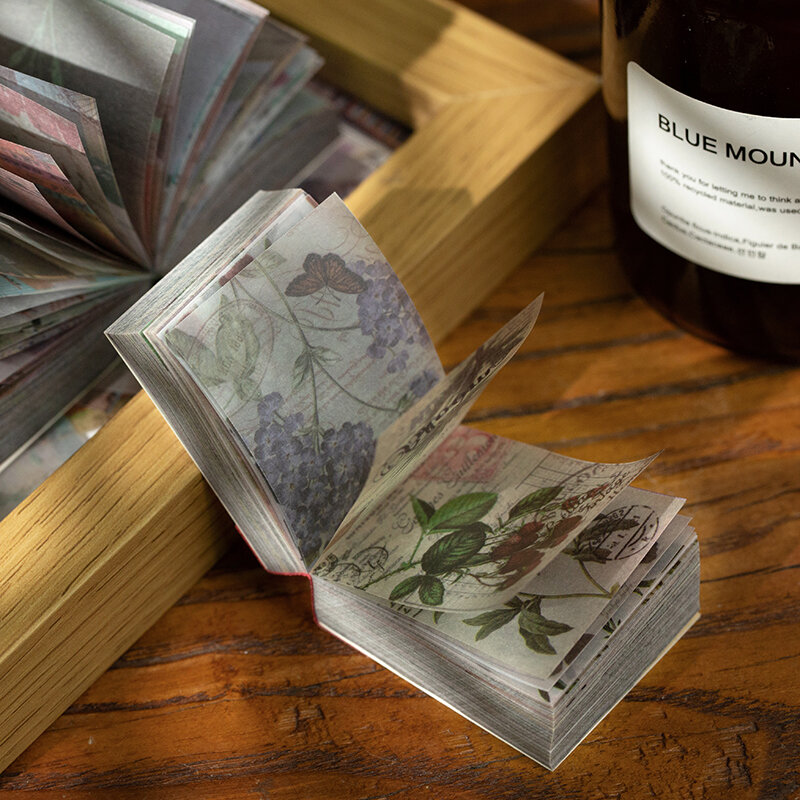365 sztuk Vintage Retro INS przezroczysty papierowy materiał roślin aktualności Kraft karty Bullet Journaling DIY Scrapbooking Deco LOMO karty
