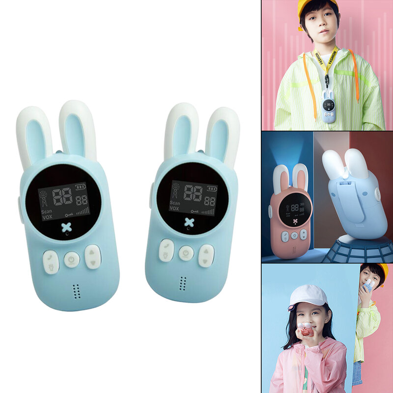 2 sztuk dzieci walkie-talkie z wyświetlacz LCD 22 kanały 2 Way Radio latarka Handheld dla zabawek turystyka pole Survival prezenty