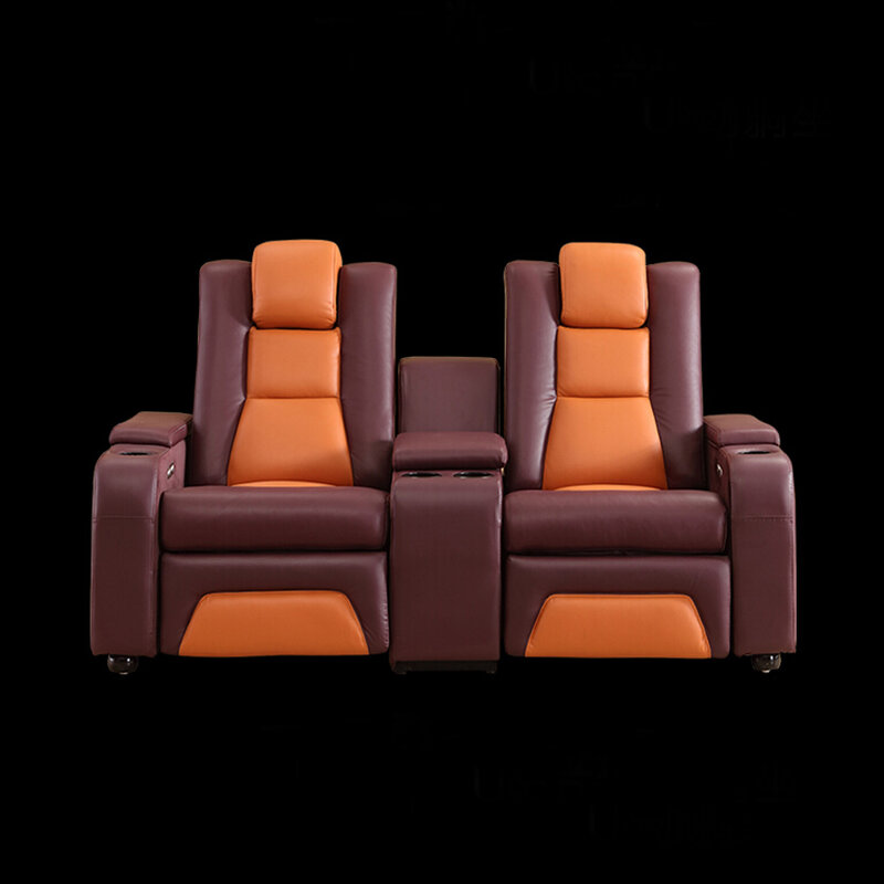 MANBAS-sofá reclinable eléctrico, asiento reclinable de doble potencia, multifuncional, para teatro, con portavasos, USB, reposacabezas funcional