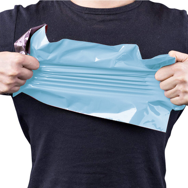 10 pçs azul poli mailer sacos de roupas autoadesivas mailer pacote de envio postal saco de presente sacos de correio envelope de armazenamento