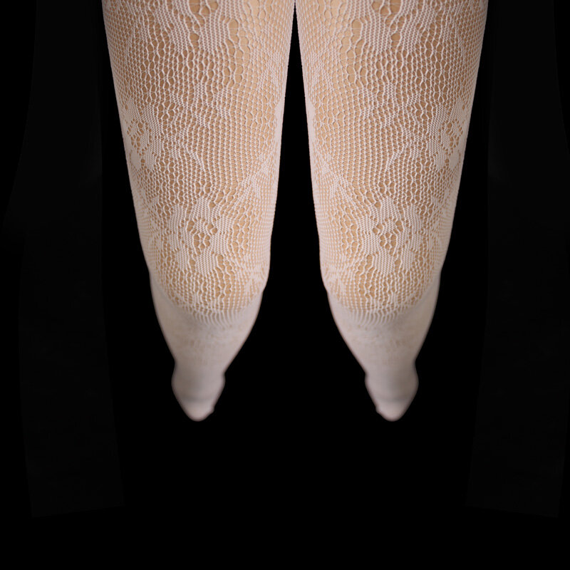 Lolita-medias de malla de encaje ahuecadas, pantis de fondo, medias blancas de ratán florales Retro japonesas, medias clásicas calientes