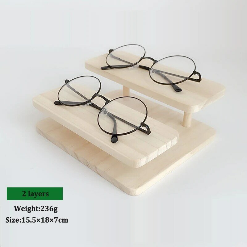 Présentoir en bois pour lunettes de soleil, 2 à 5 couches, porte-bijoux, lunettes colorées, support de comptoir