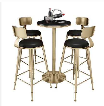 Silla de bar de hierro simple, mesas y sillas de tienda de té de leche fresca, red Berry Bros & Rudd-mesas y sillas combinadas, silla alta