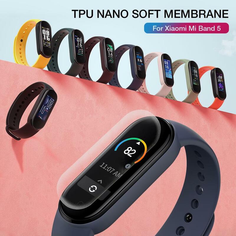 Hydrogel Protection Film for Xiaomi Mi Band 5 HD Full-Screen Protective Tempered Film Bracket Accessories