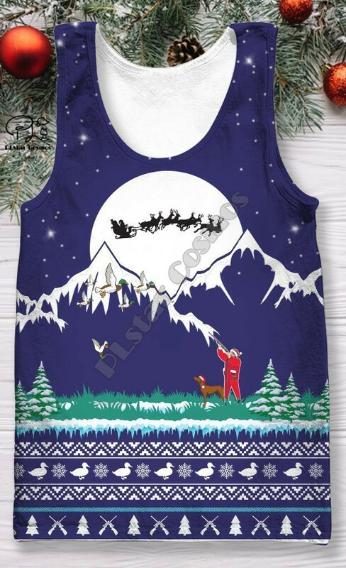 PLstar Cosmos Merry Christmas Santa Claus Streetwear ฤดูร้อน3D พิมพ์แขนกุดแบบลำลอง Unisex Tank Top เสื้อกั๊กผู้ชาย/ผู้หญิง M62