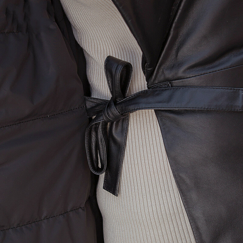 Boollili real jaqueta de couro genuíno casaco de pele carneiro pato para baixo casaco roupas femininas 2023 inverno casaco feminino chaqueta mujer