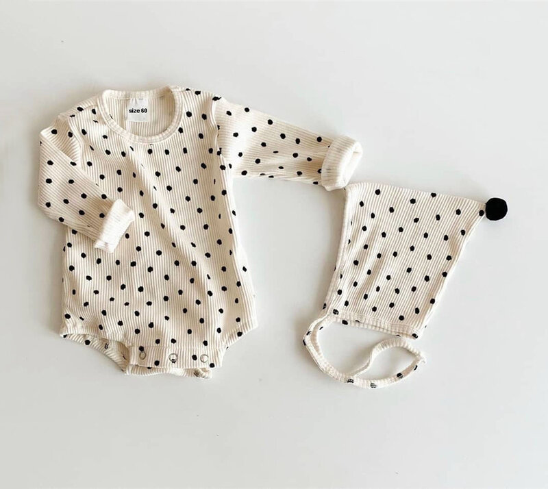 Baju Bayi Laki-laki Perempuan Baju Monyet Bayi Laki-laki Perempuan Jumpsuit Topi Lengan Panjang Baju Bermain Biru Putih untuk Anak Baru Lahir