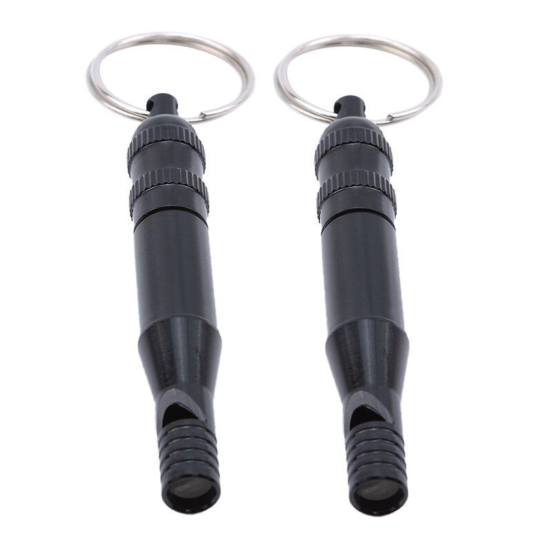 2pcs / Pack Outdoor multi-function Survival Whistle Aluminum Alloy Two Training Whistle Emergency Safety Survival Whistle