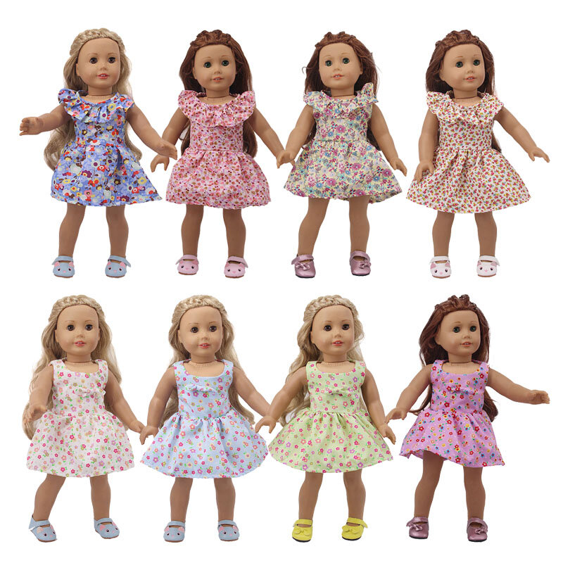 Vestiti per bambole 15 abito colorato con papillon misura 18 pollici americano e 43 Cm Baby New Born Doll Zaps generazione giocattolo di natale per bambina