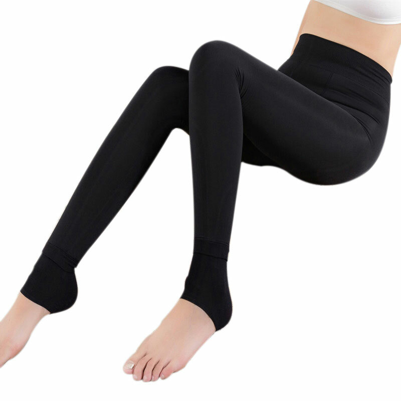 Women Autumn Winter Warm Fleece Lined Pant New High Waist Female Thermal Lined Stretchy Slim Skinny Solid Colors Leggings